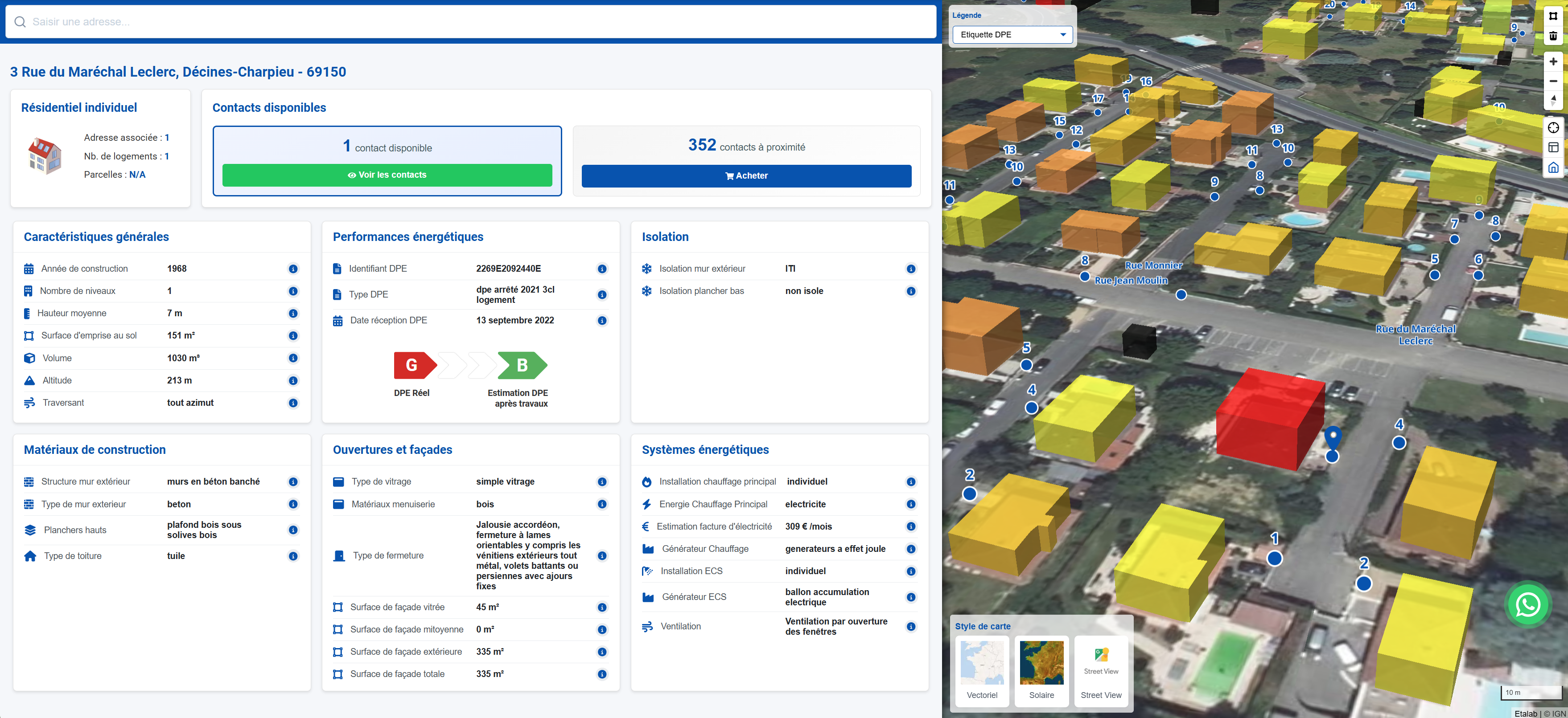 Carte interactive Data Rocket avec ses multiples fonctionnalités